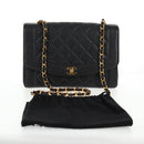 CHANEL Matelasse Diana Chain Shoulder Bag Caviar Skin Black CC Auth 140126SM-13