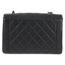CHANEL Matelasse Diana Chain Shoulder Bag Caviar Skin Black CC Auth 140126SM-3