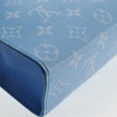 LOUIS VUITTON Monogram Crows Pochette Voyage Bag Blue White M45480 Auth 140129M-16