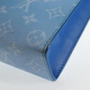 LOUIS VUITTON Monogram Crows Pochette Voyage Bag Blue White M45480 Auth 140129M-16