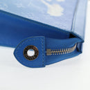 LOUIS VUITTON Monogram Crows Pochette Voyage Bag Blue White M45480 Auth 140129M-18