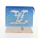 LOUIS VUITTON Monogram Crows Pochette Voyage Bag Blue White M45480 Auth 140129M-13