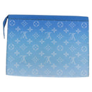 LOUIS VUITTON Monogram Crows Pochette Voyage Bag Blue White M45480 Auth 140129M-3