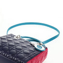 Christian Dior Canage Hand Bag Leather 2way Multicolor Silver Auth 140132M-16