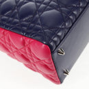 Christian Dior Canage Hand Bag Leather 2way Multicolor Silver Auth 140132M-19