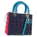 Christian Dior Canage Hand Bag Leather 2way Multicolor Silver Auth 140132M-1