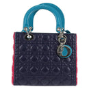 Christian Dior Canage Hand Bag Leather 2way Multicolor Silver Auth 140132M-14