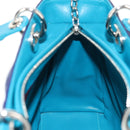 Christian Dior Canage Hand Bag Leather 2way Multicolor Silver Auth 140132M-25