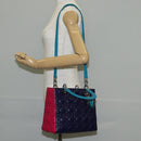 Christian Dior Canage Hand Bag Leather 2way Multicolor Silver Auth 140132M-27