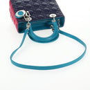 Christian Dior Canage Hand Bag Leather 2way Multicolor Silver Auth 140132M-10