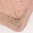 CHANEL Chain Matelasse Shoulder Bag Lamb Skin Pink Gold CC Auth 140142-15