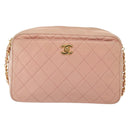 CHANEL Chain Matelasse Shoulder Bag Lamb Skin Pink Gold CC Auth 140142-13