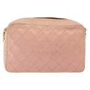 CHANEL Chain Matelasse Shoulder Bag Lamb Skin Pink Gold CC Auth 140142-2