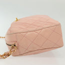 CHANEL Chain Matelasse Shoulder Bag Lamb Skin Pink Gold CC Auth 140142-5