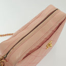CHANEL Chain Matelasse Shoulder Bag Lamb Skin Pink Gold CC Auth 140142-7