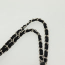 CHANEL Matelasse Chain Boston Bag Canvas Black Silver CC Auth 140143-14