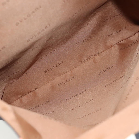 BVLGARI Hand Bag Canvas Ivory Auth 140144