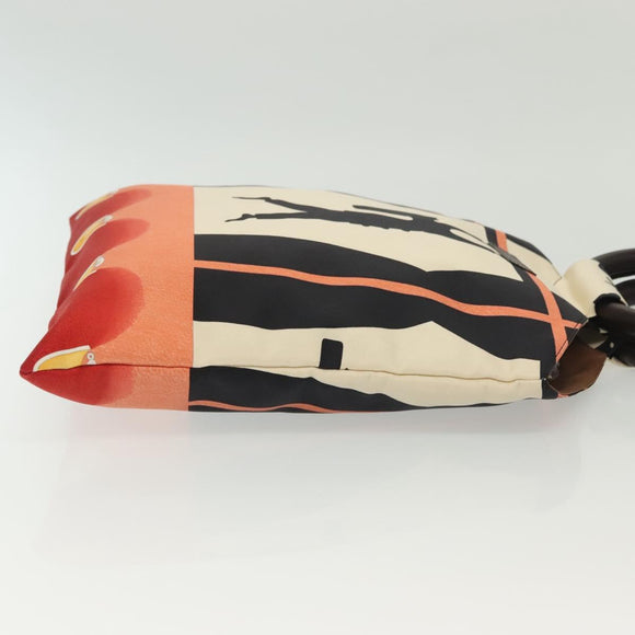 BVLGARI Hand Bag Canvas Ivory Auth 140144