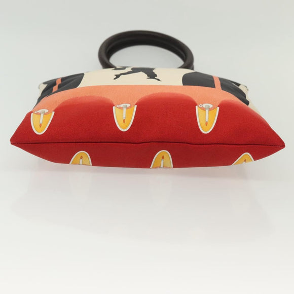 BVLGARI Hand Bag Canvas Ivory Auth 140144