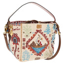 Christian Louboutin Shoulder Bag Canvas 2way Beige Gold Auth 140158V-1