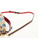 Christian Louboutin Shoulder Bag Canvas 2way Beige Gold Auth 140158V-15