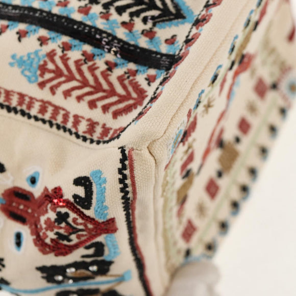 Christian Louboutin Shoulder Bag Canvas 2way Beige Gold Auth 140158V