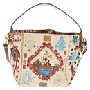 Christian Louboutin Shoulder Bag Canvas 2way Beige Gold Auth 140158V-13