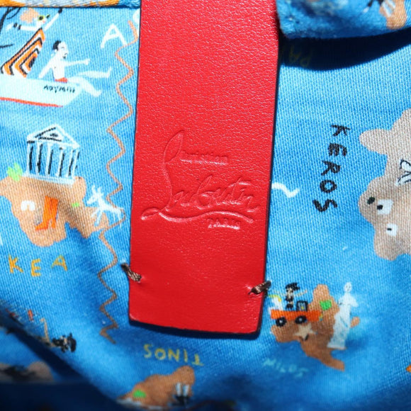 Christian Louboutin Shoulder Bag Canvas 2way Beige Gold Auth 140158V