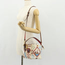 Christian Louboutin Shoulder Bag Canvas 2way Beige Gold Auth 140158V-27