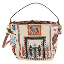 Christian Louboutin Shoulder Bag Canvas 2way Beige Gold Auth 140158V-2