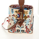 Christian Louboutin Shoulder Bag Canvas 2way Beige Gold Auth 140158V-3