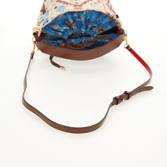 Christian Louboutin Shoulder Bag Canvas 2way Beige Gold Auth 140158V