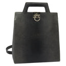 Salvatore Ferragamo Gancini Backpack Leather 2way Gray Silver Auth 140161-1