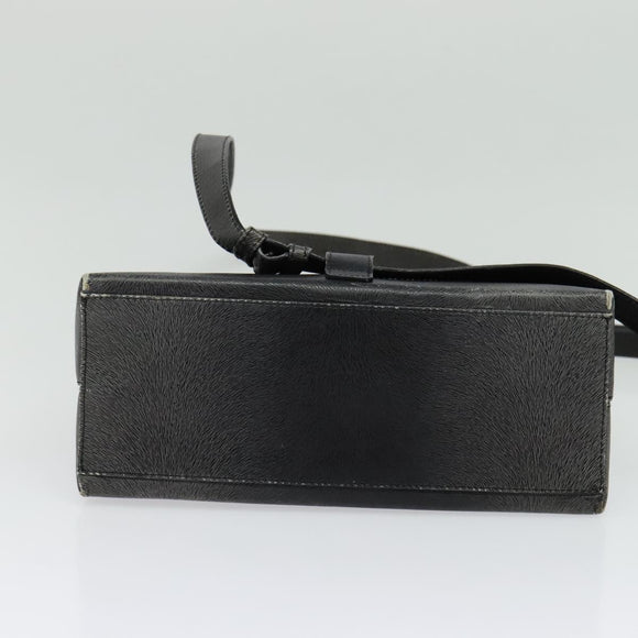 Salvatore Ferragamo Gancini Backpack Leather 2way Gray Silver Auth 140161