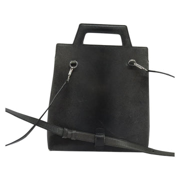 Salvatore Ferragamo Gancini Backpack Leather 2way Gray Silver Auth 140161 - 0