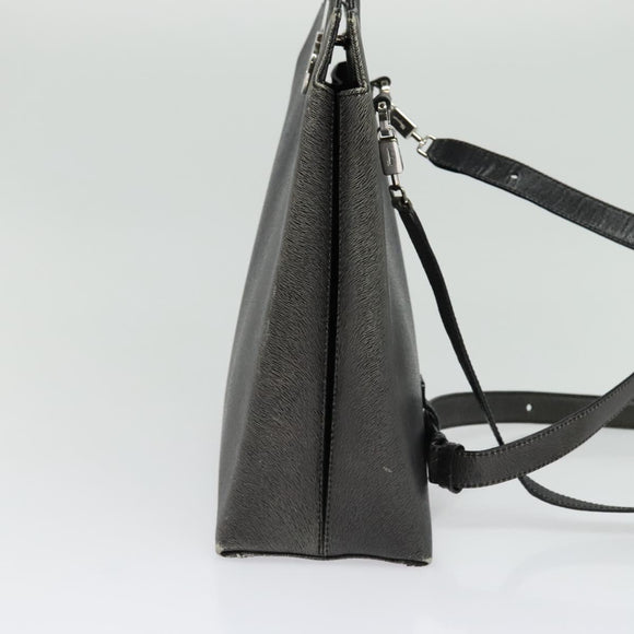 Salvatore Ferragamo Gancini Backpack Leather 2way Gray Silver Auth 140161