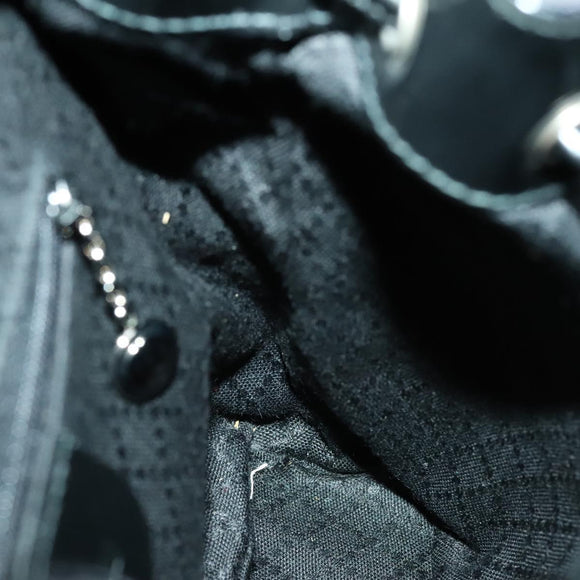 GUCCI Bamboo Backpack Canvas Black Silver 003 1998 0030 Auth 140163