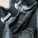 GUCCI Bamboo Backpack Canvas Black Silver 003 1998 0030 Auth 140163-23