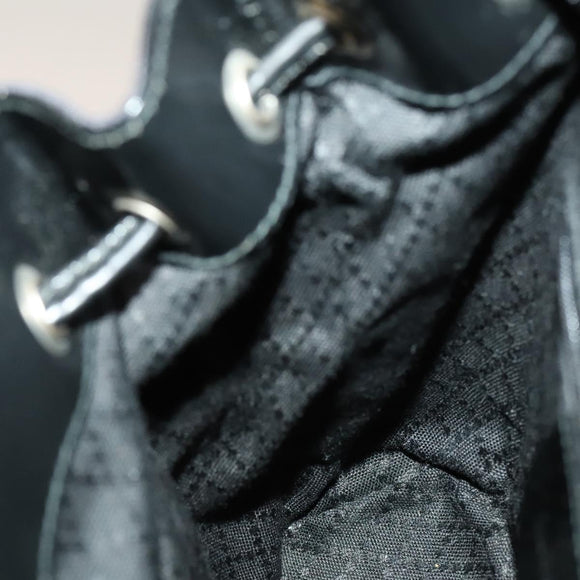 GUCCI Bamboo Backpack Canvas Black Silver 003 1998 0030 Auth 140163