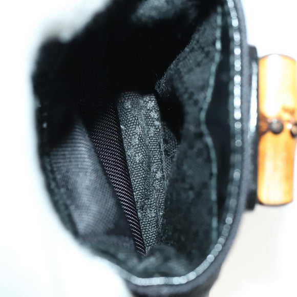 GUCCI Bamboo Backpack Canvas Black Silver 003 1998 0030 Auth 140163
