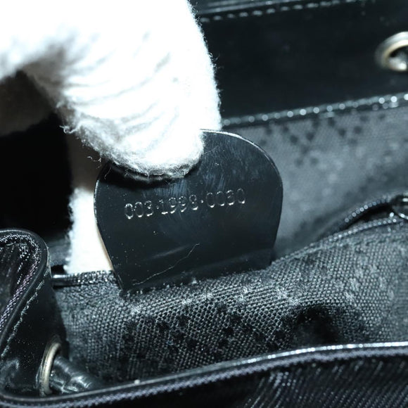 GUCCI Bamboo Backpack Canvas Black Silver 003 1998 0030 Auth 140163