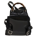 GUCCI Bamboo Backpack Canvas Black Silver 003 1998 0030 Auth 140163-2
