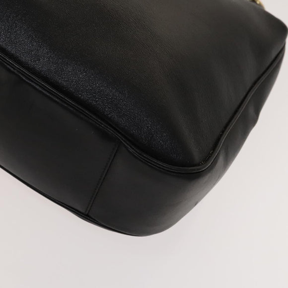 GUCCI Bamboo Shoulder Bag Leather 2way Black Gold 001 3444 1577 Auth 140164