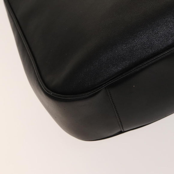 GUCCI Bamboo Shoulder Bag Leather 2way Black Gold 001 3444 1577 Auth 140164