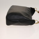 GUCCI Bamboo Shoulder Bag Leather 2way Black Gold 001 3444 1577 Auth 140164-3