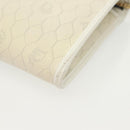 Christian Dior Honeycomb Canvas Chain Shoulder Bag PVC White Gold Auth 140166-16