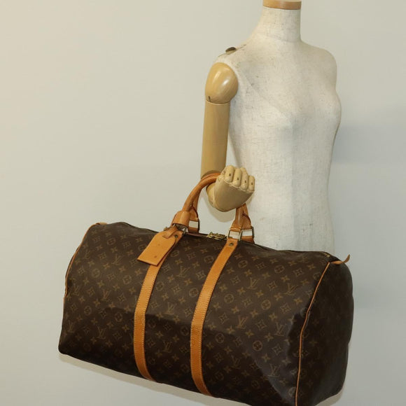 LOUIS VUITTON Monogram Keepall 55 Boston Bag M41424 LV Auth 140174