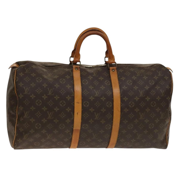 LOUIS VUITTON Monogram Keepall 55 Boston Bag M41424 LV Auth 140178