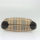 BURBERRY Nova Check Shoulder Bag PVC 2way Beige Gold Auth 140180-5