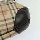 BURBERRY Nova Check Shoulder Bag PVC 2way Beige Gold Auth 140180-10